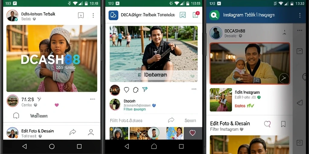 Antarmuka IDCASH88 menampilkan beragam filter Instagram yang menarik.