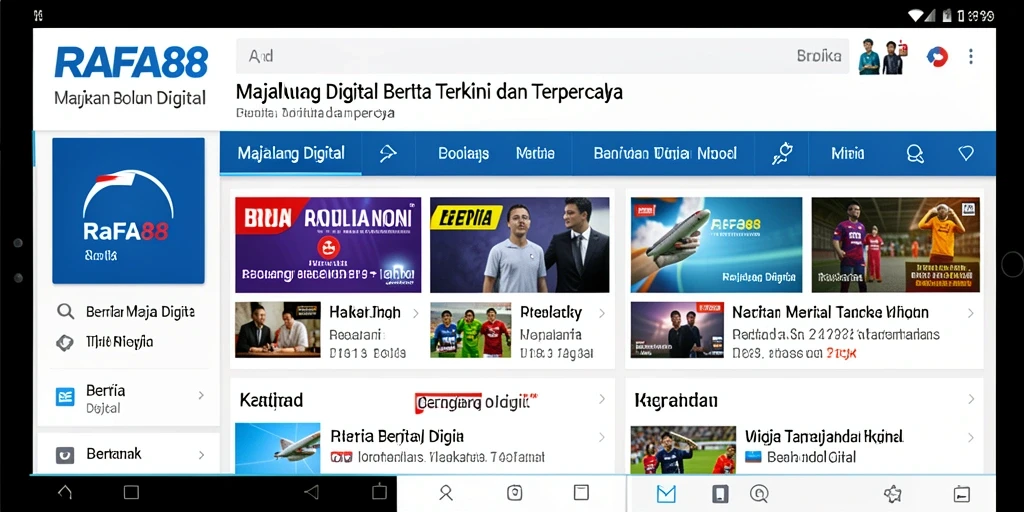 Tampilan antarmuka aplikasi RAFA88 yang menarik dan informatif.