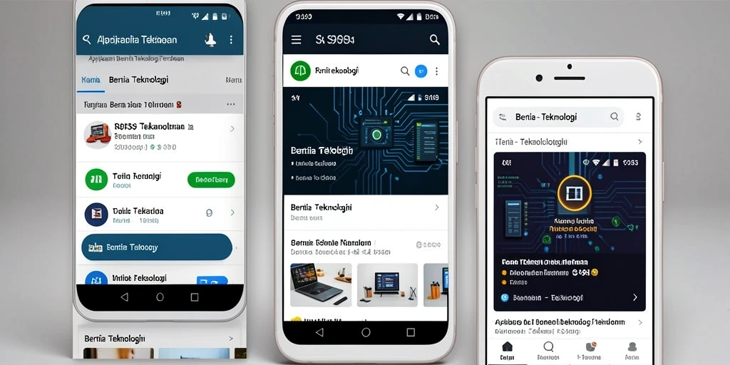 Antarmuka intuitif S9S9 menampilkan berita teknologi terkini.