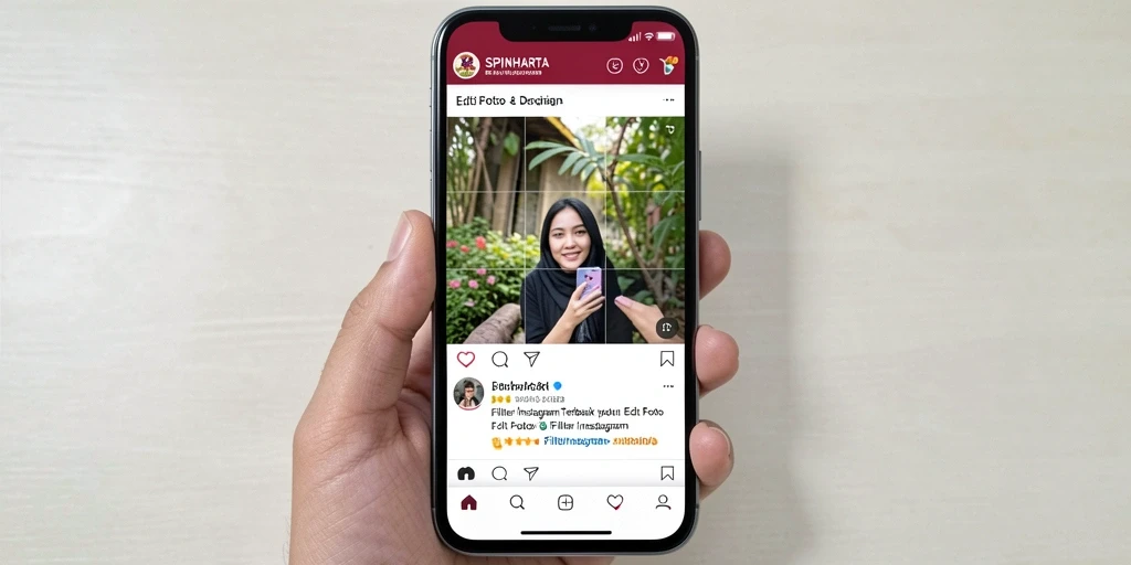 Tampilan antarmuka SPINHARTA dengan berbagai pilihan filter menarik.