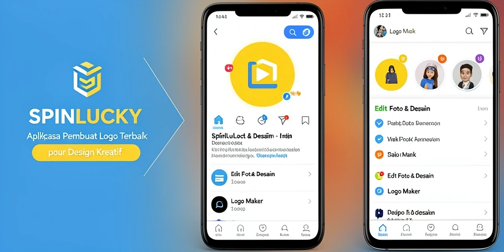 Antarmuka SPINLUCKY yang intuitif untuk membuat logo.