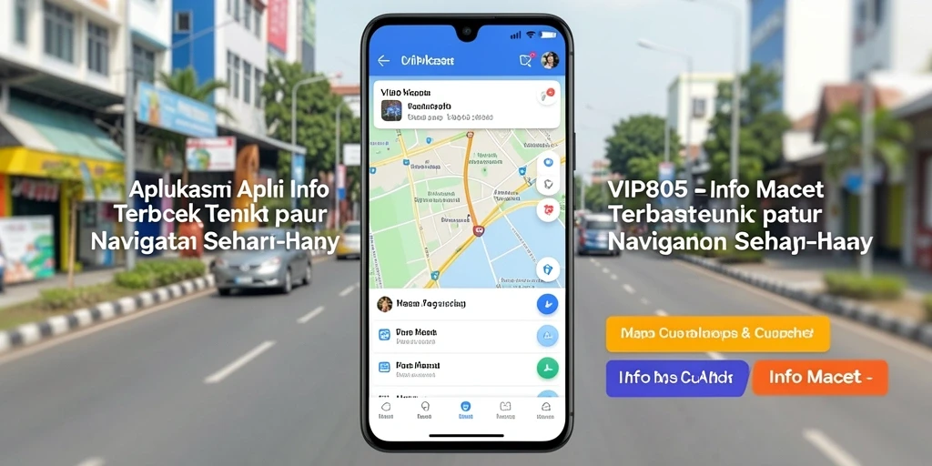 Tampilan antarmuka VIP805 dengan fitur info kemacetan yang lengkap.